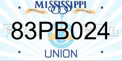 83PB024 Mississippi License Plate