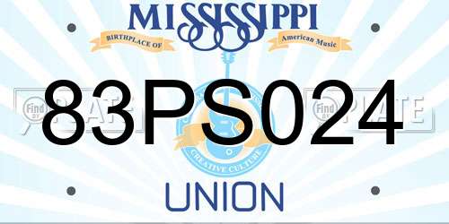 83PS024 Mississippi License Plate