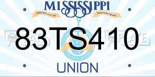 83TS410 Mississippi License Plate