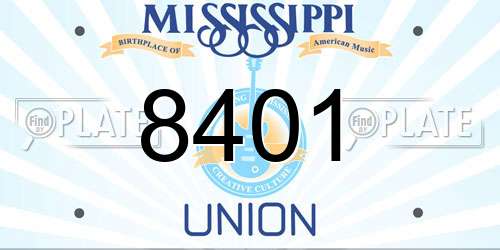 8401 Mississippi License Plate