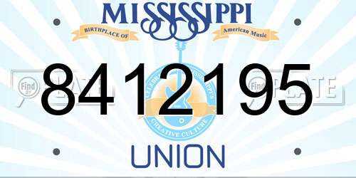 8412195 Mississippi License Plate
