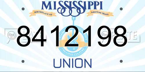 8412198 Mississippi License Plate