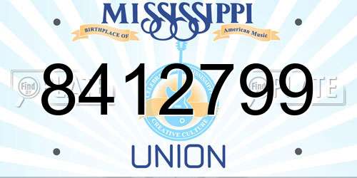 8412799 Mississippi License Plate
