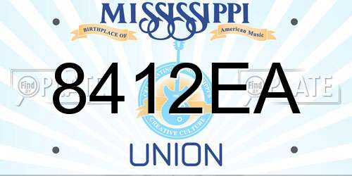 8412EA Mississippi License Plate