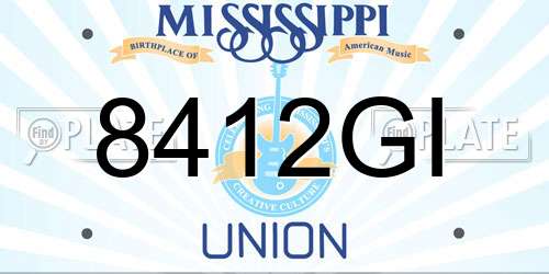 8412GI Mississippi License Plate