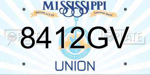 8412GV Mississippi License Plate