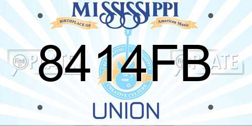 8414FB Mississippi License Plate