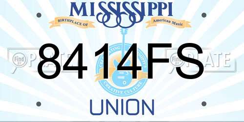 8414FS Mississippi License Plate