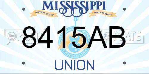 8415AB Mississippi License Plate