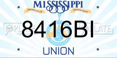 8416BI Mississippi License Plate