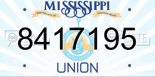 8417195 Mississippi License Plate