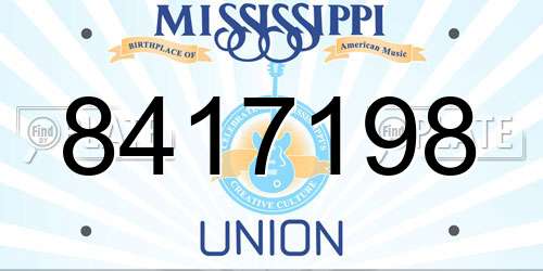 8417198 Mississippi License Plate