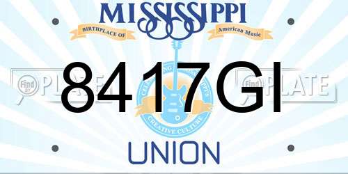 8417GI Mississippi License Plate