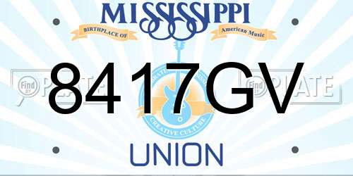 8417GV Mississippi License Plate
