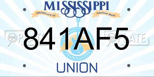 841AF5 Mississippi License Plate