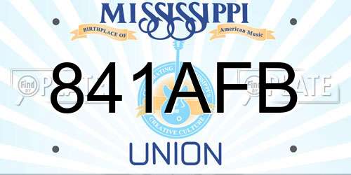 841AFB Mississippi License Plate