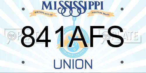 841AFS Mississippi License Plate
