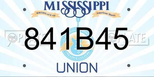 841B45 Mississippi License Plate