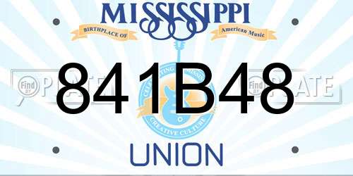 841B48 Mississippi License Plate