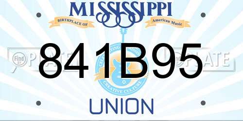 841B95 Mississippi License Plate