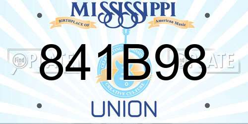 841B98 Mississippi License Plate