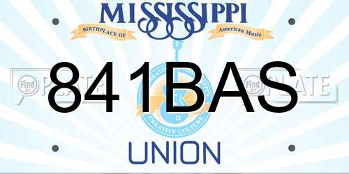 841BAS Mississippi License Plate