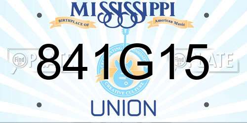 841G15 Mississippi License Plate