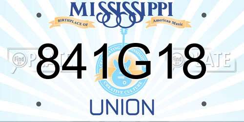 841G18 Mississippi License Plate