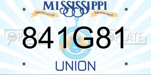 841G81 Mississippi License Plate