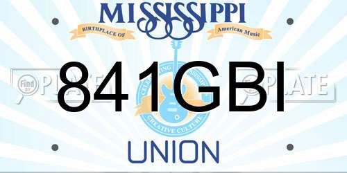 841GBI Mississippi License Plate