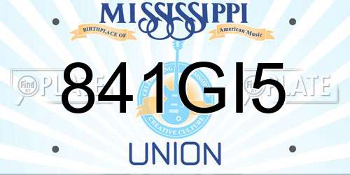 841GI5 Mississippi License Plate