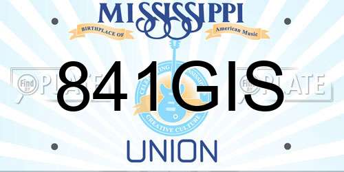 841GIS Mississippi License Plate
