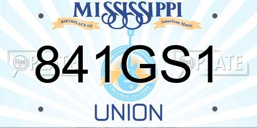 841GS1 Mississippi License Plate