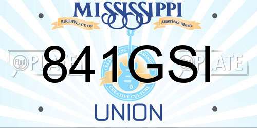 841GSI Mississippi License Plate