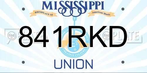 841RKD Mississippi License Plate