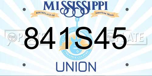 841S45 Mississippi License Plate