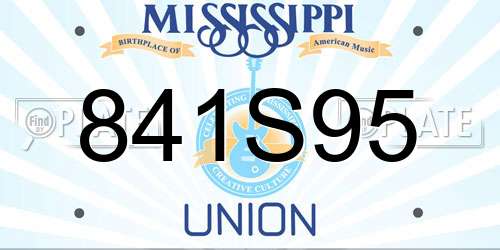 841S95 Mississippi License Plate