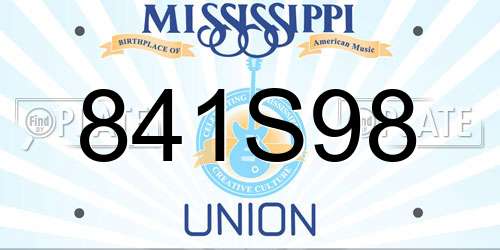 841S98 Mississippi License Plate