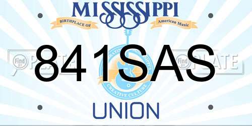 841SAS Mississippi License Plate