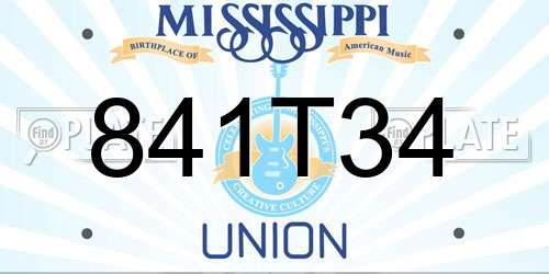 841T34 Mississippi License Plate