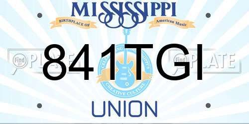 841TGI Mississippi License Plate