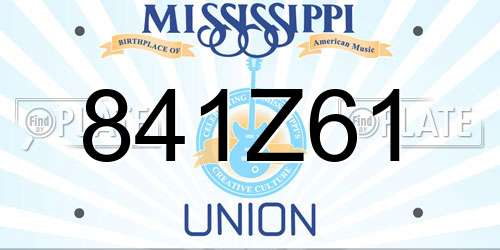 841Z61 Mississippi License Plate