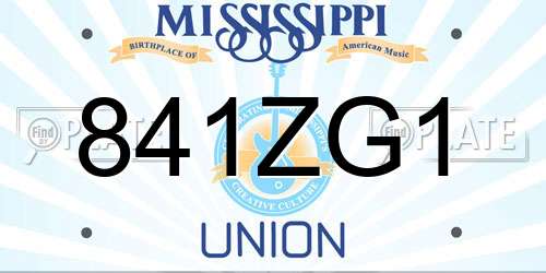 841ZG1 Mississippi License Plate
