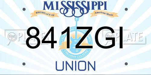 841ZGI Mississippi License Plate