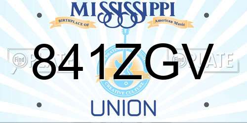 841ZGV Mississippi License Plate