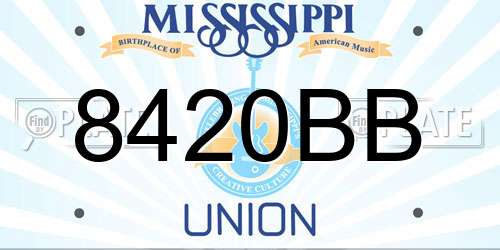 8420BB Mississippi License Plate