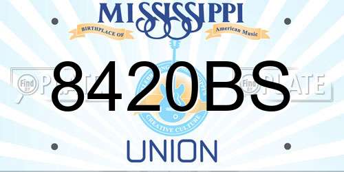 8420BS Mississippi License Plate