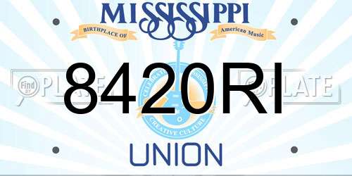 8420RI Mississippi License Plate