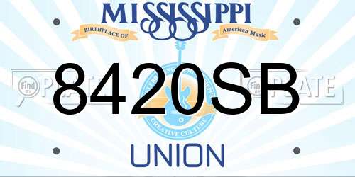 8420SB Mississippi License Plate