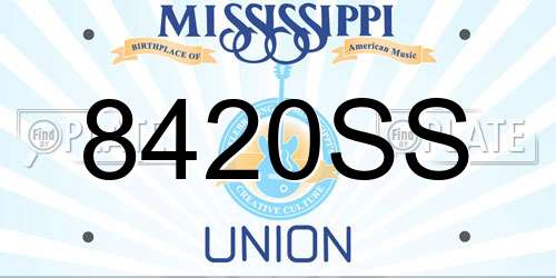 8420SS Mississippi License Plate